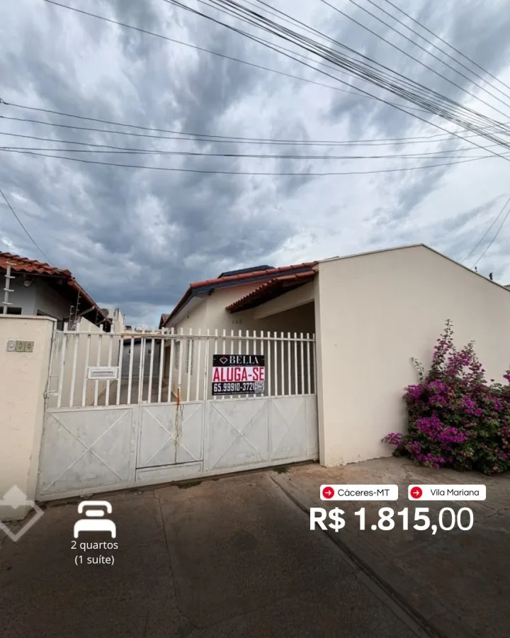 Casa para alugar em Vila Mariana, Cáceres: Casa 2 quartos · Vila Mariana