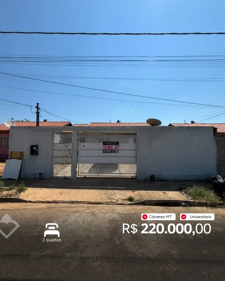 Casa à venda em Universitário, Cáceres: Casa 2 quartos · Universitário