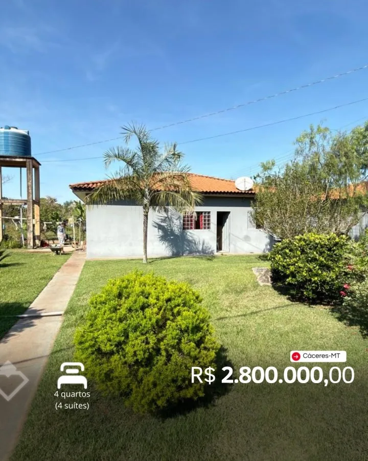 Chácara / Sítio à venda em Cáceres, Cáceres: Chácara 4 quartos · Cáceres