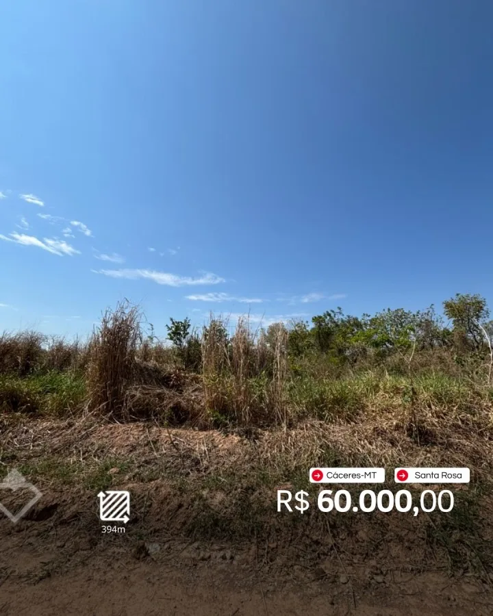 Terreno à venda em Santa Rosa, Cáceres: Terreno 394 m² · Santa Rosa